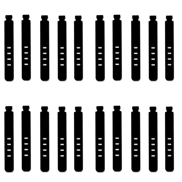 Lot de 20 attaches de câbles en silicone noir