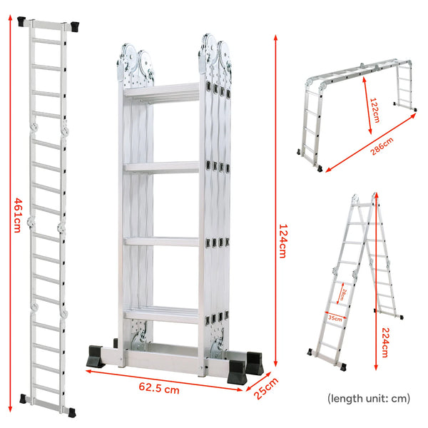 Échelle multifonction 4x4 en aluminium 3,8 m