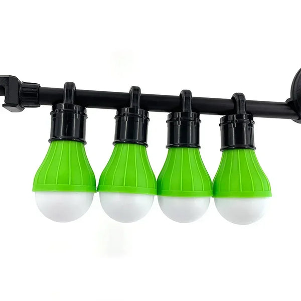 Lot de 4 lampes de tente LED vertes à suspendre