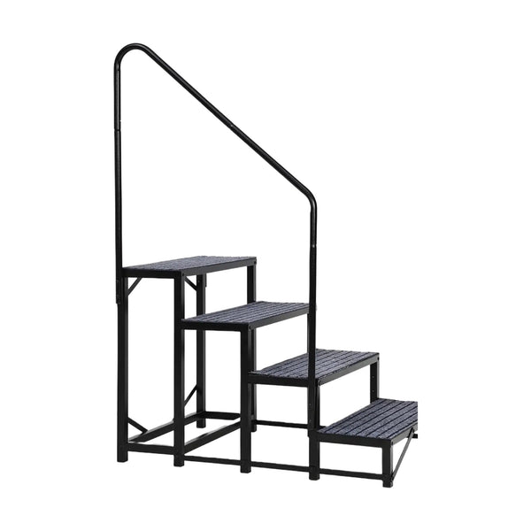 Escalier portable 4 marches acier avec main courante