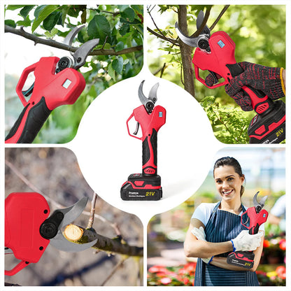 Sécateur électrique 50 mm utilisé au jardin