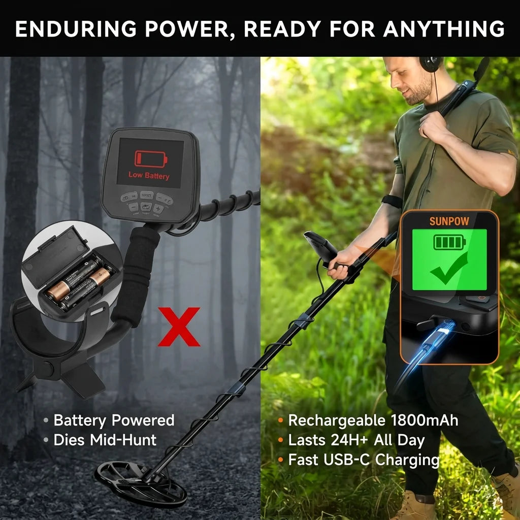 Détecteur de métaux rechargeable à bobine DD, vue 8