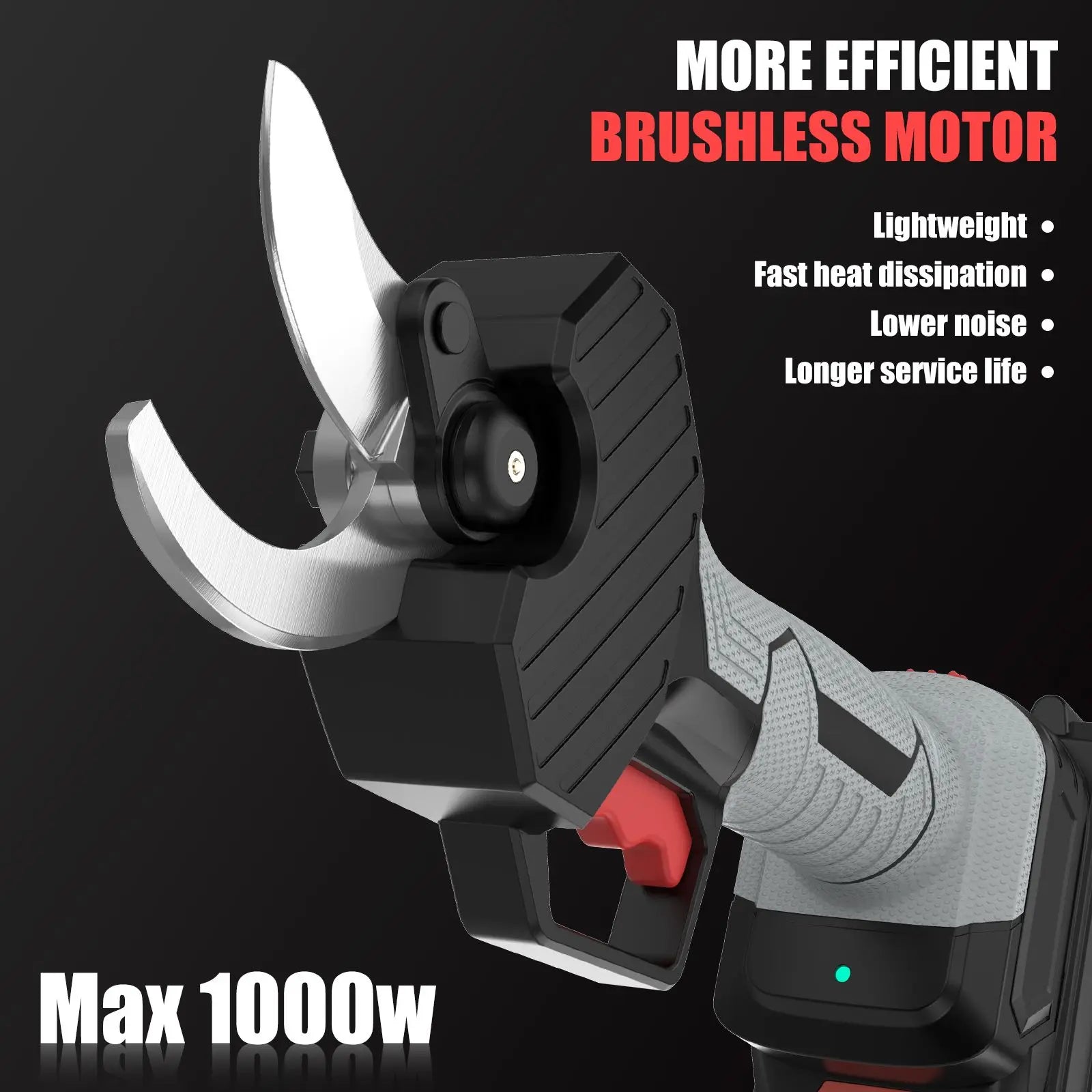 50mm Brushless Cordless Electric Pruning Shears, 1000W 4-Stage Adjustable for Tree & Bonsai Trimming For Makita 21V Battery
