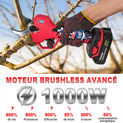 Sécateur électrique 1000 W sans balais en coupe