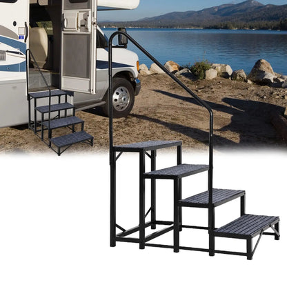 Escalier portable 4 marches avec main courante