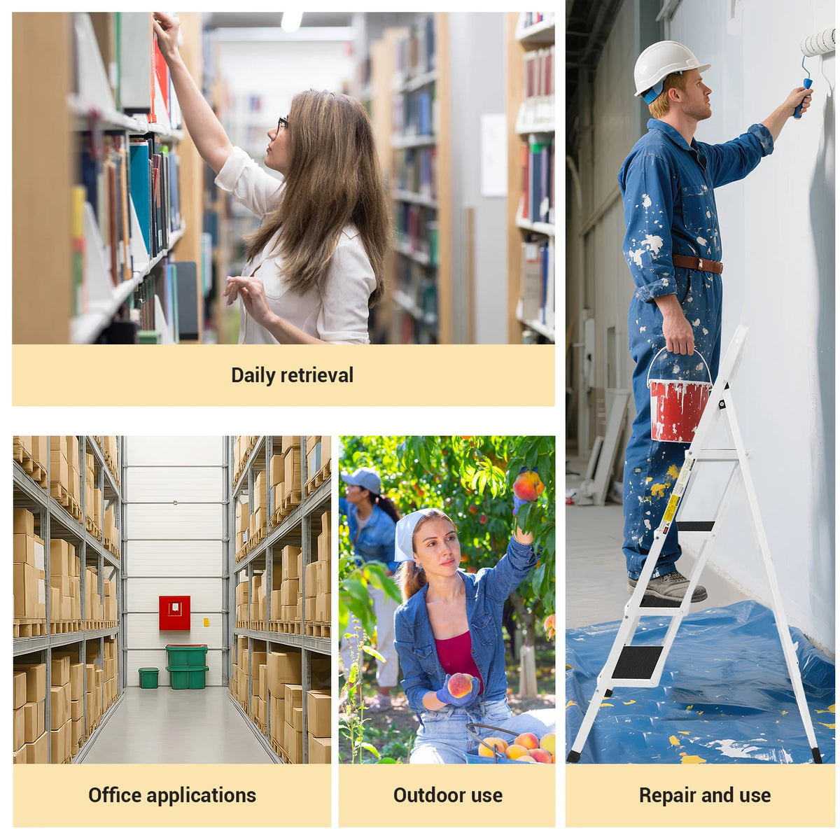 Escabeau acier 4 marches, usages – vue 8