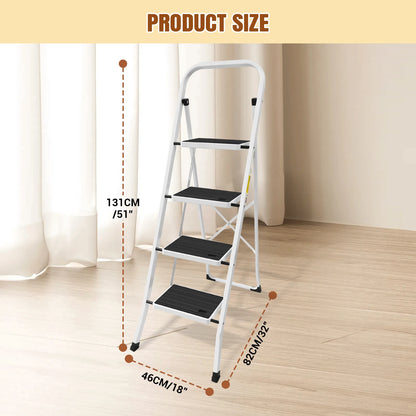Escabeau acier 4 marches, dimensions – vue 4