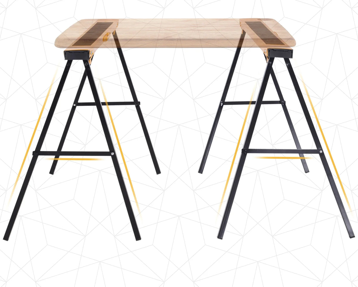Tréteaux de sciage pliables en métal, lot de 2