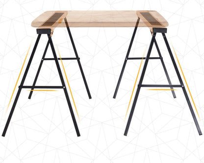 Tréteaux de sciage pliables en métal, lot de 2