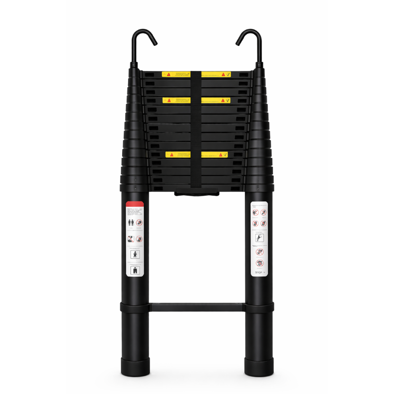 Échelle télescopique MaxiPro Noire 3,8m 150kg - Bricovibe