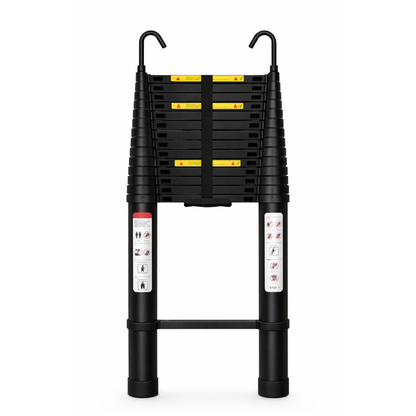 Échelle télescopique MaxiPro Noire 3,8m 150kg - Bricovibe