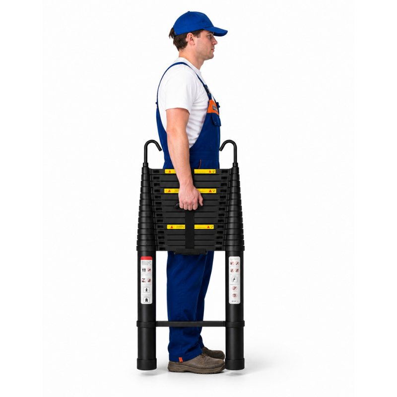 Échelle télescopique MaxiPro Noire 3,8 m - 150 kg pro