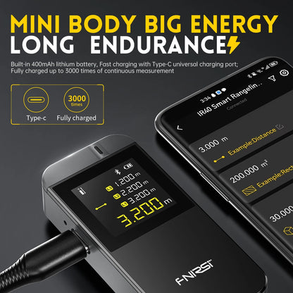 Télémètre laser rechargeable par USB-C et application mobile