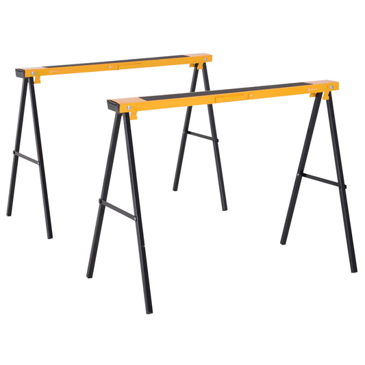 DURHAND folding saw horse metal trestle 2 pieces with handle load