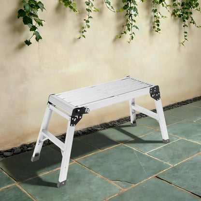 Échelle plateforme multifonction en aluminium, 4 pieds pliables