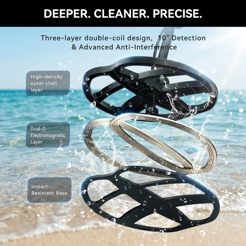 Détecteur de métaux rechargeable à bobine DD, vue 7