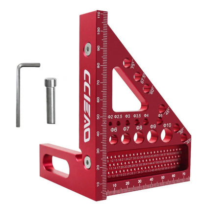 Équerre 3D multi-angles en aluminium rouge