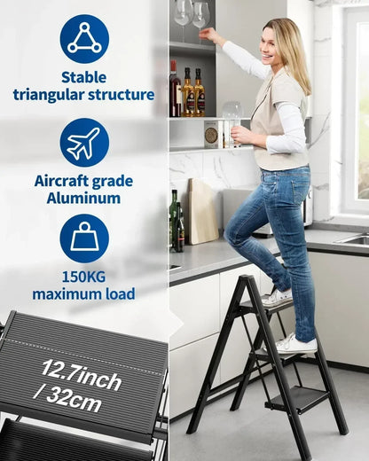 Escabeau aluminium 2 marches – vue 3