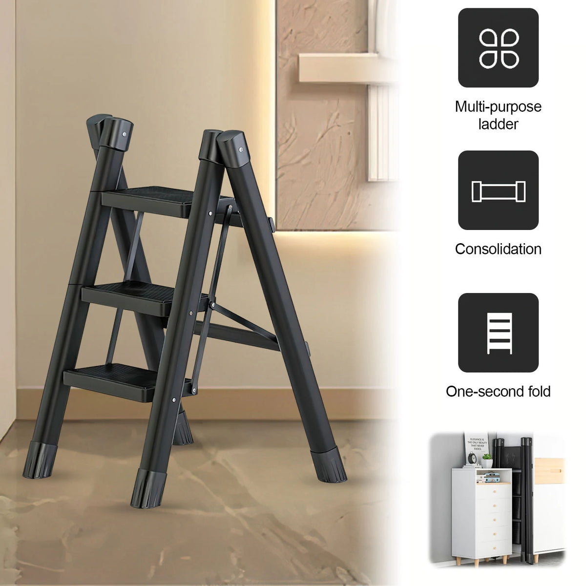 Escabeau aluminium 3 marches, usages – vue 3
