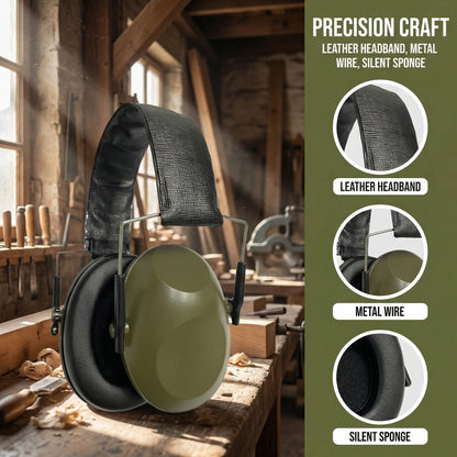 Compact Foldable Ear Defenders, Ear Protection Safety Earmuffs, Noise Reduction Slim Passive Hearing Protectorfor Gun Range