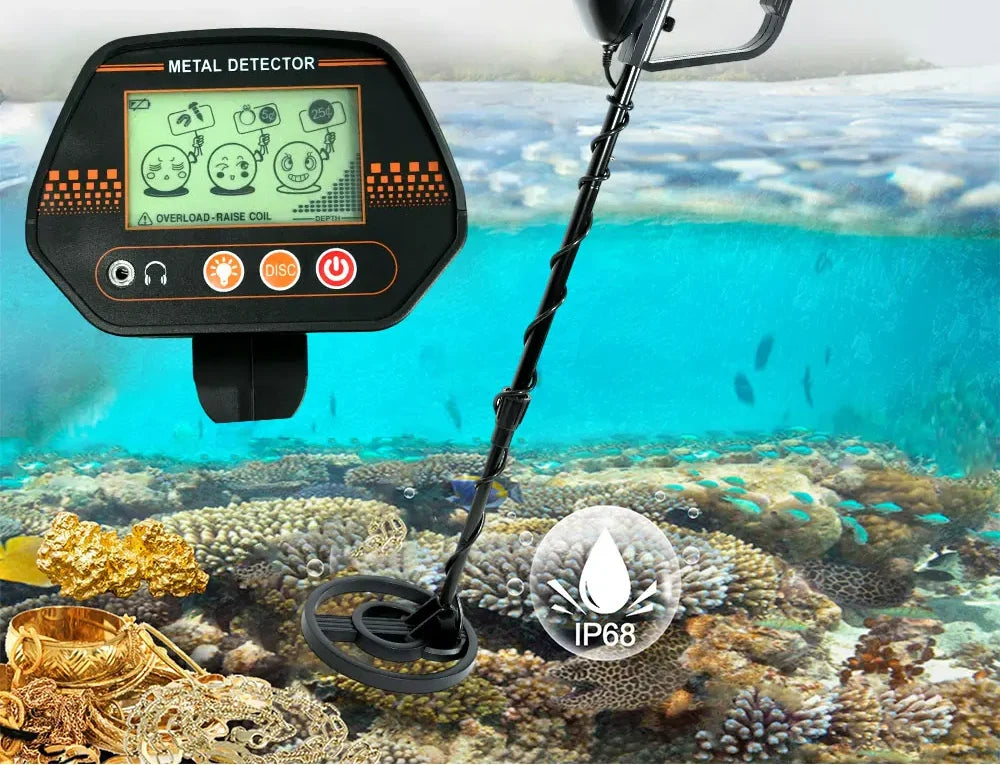 Détecteur de métaux MD4070 à écran LCD, bobine étanche