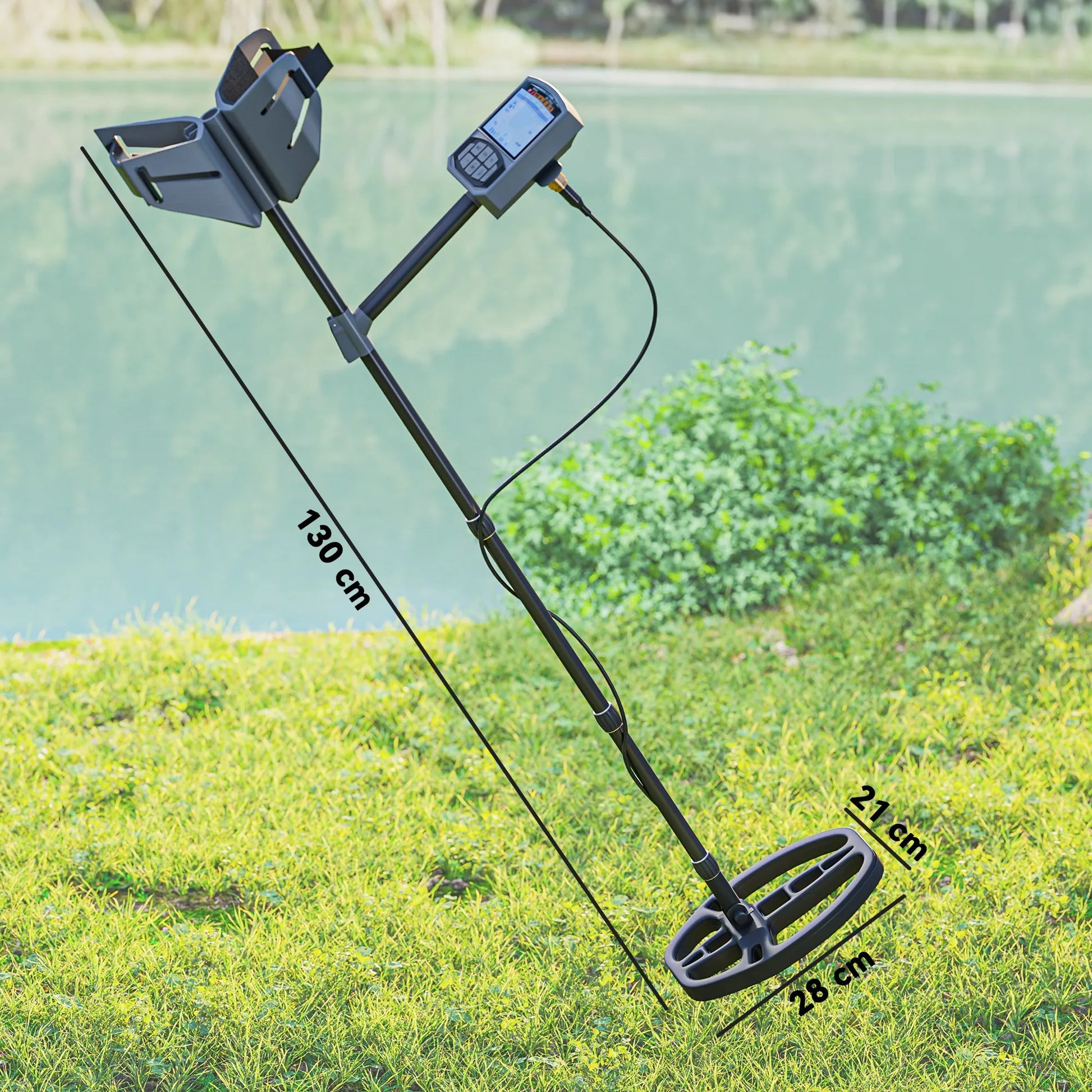 Outsunny Professional Adult Metal Detector, 5 modes High Precision Detection, Waterproof IP68 coil with Memory mode and precise point, Advanced DSP chip, screen LCD, backpack, dark gray