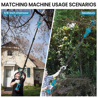 Sécateur sur perche utilisé pour élaguer des branches hautes