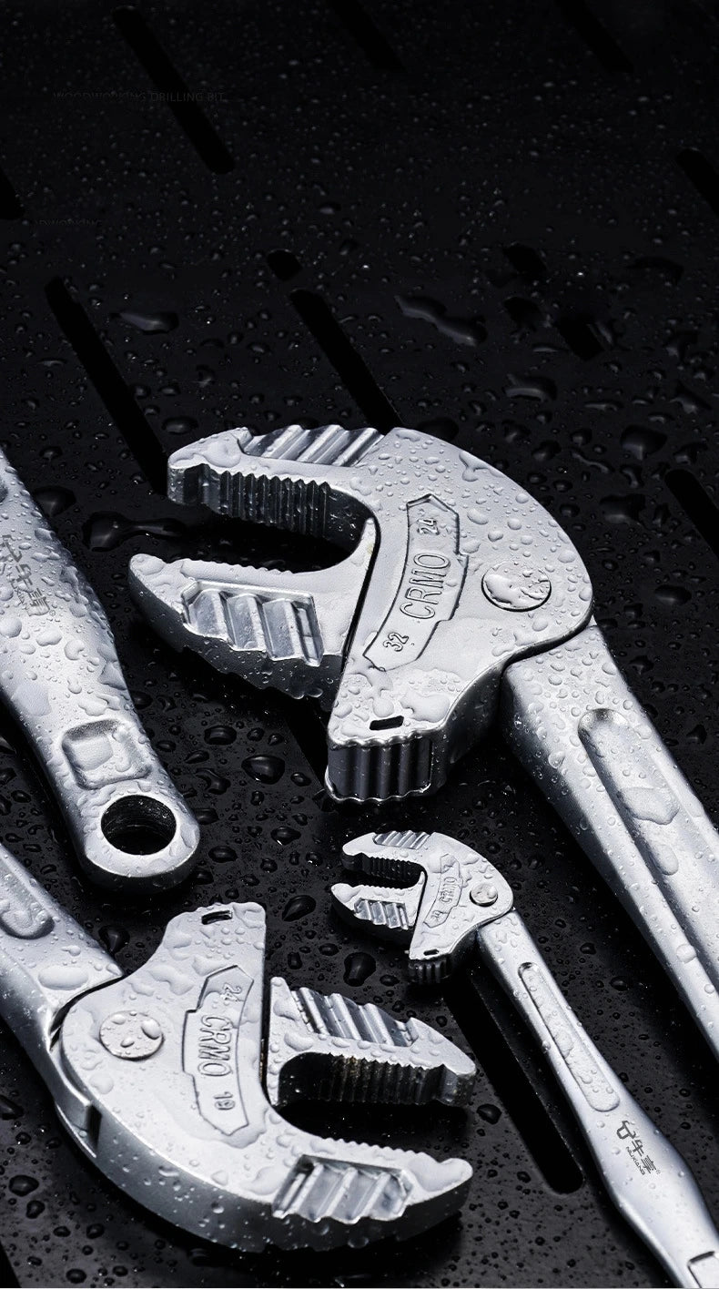 Multifunctional Heavy-Duty Crab Claw Wrench Adjustable Ratchet Wide Jaw Self-Locking Wrench for Home Automotive Pipe Manufacture