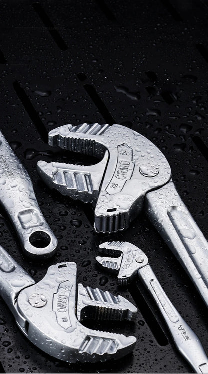 Multifunctional Heavy-Duty Crab Claw Wrench Adjustable Ratchet Wide Jaw Self-Locking Wrench for Home Automotive Pipe Manufacture