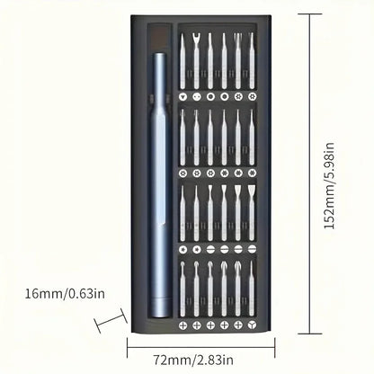 Kit tournevis de précision 24 en 1, dimensions de l'étui