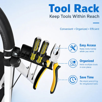 Escabeau acier 4 marches, porte-outils – vue 5