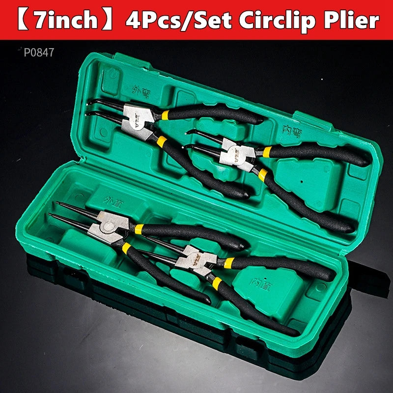 Coffret de 4 pinces à circlips 7 pouces