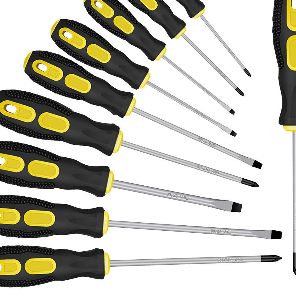 Multipurpose Handle Screwdrivers Set With Magnetic Insulated Security Repair Hand Tools Cross/Straight Type Mini Screw Driver