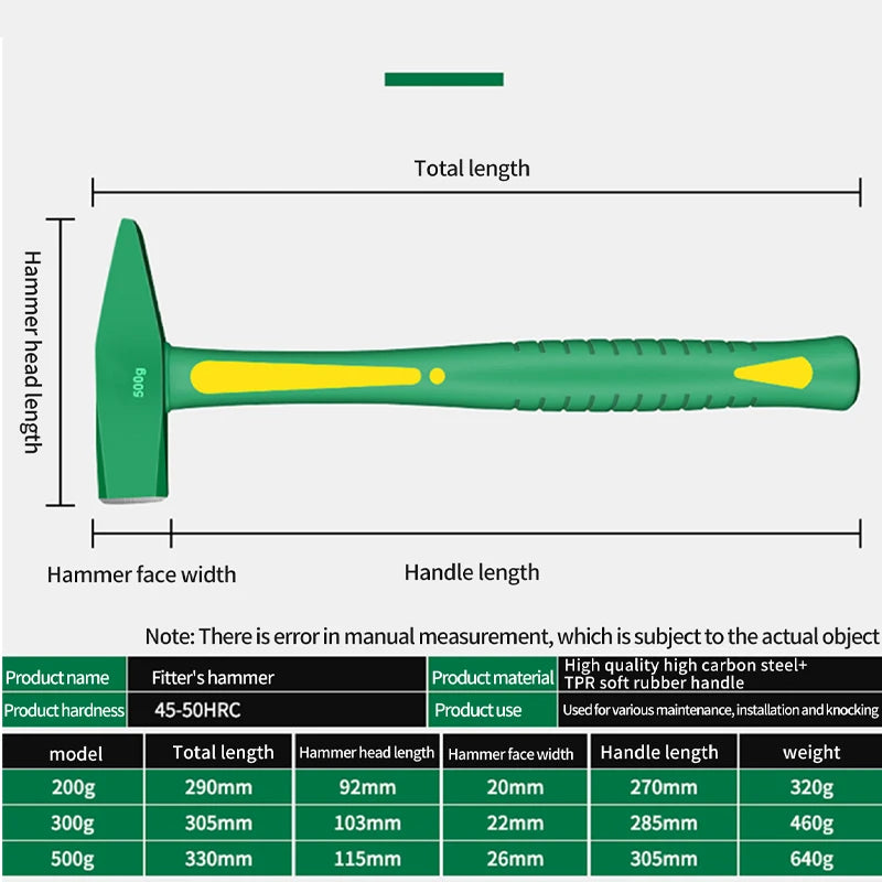 Steel Hammer Shockproof Knock Hammer Woodworking Hardware Tool Fitter Electrician Hand tools mechanical workshop Multitool