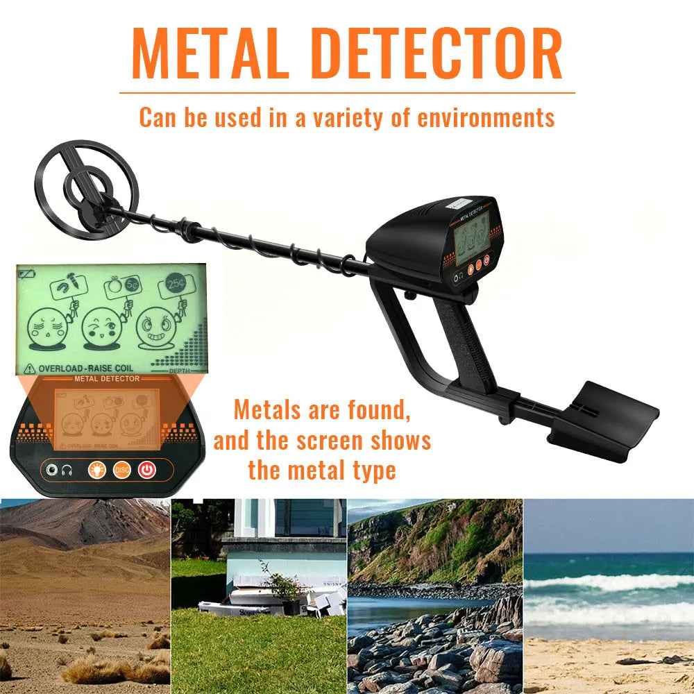Détecteur de métaux MD4070 à bobine étanche et écran LCD
