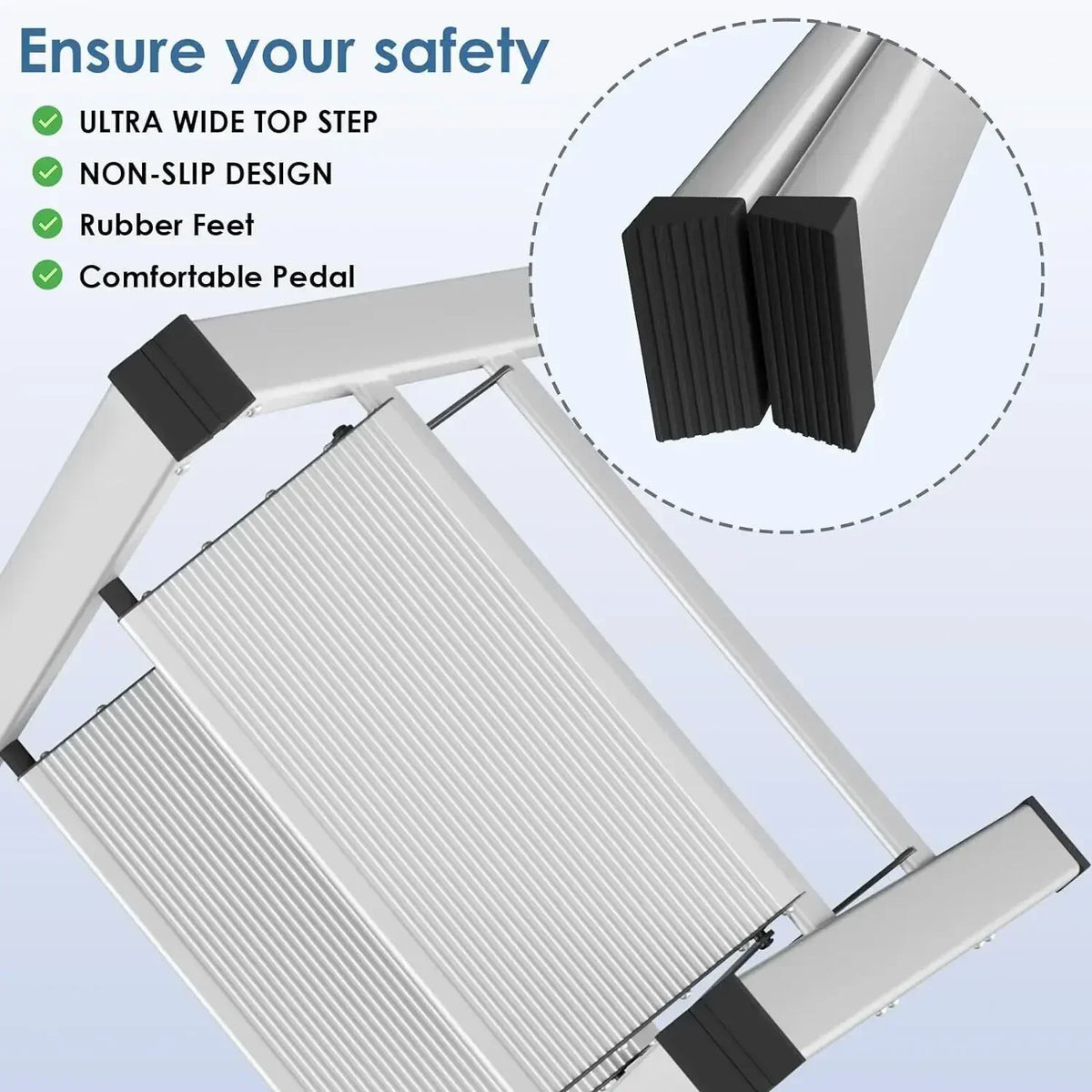 Escabeau aluminium, pédale large antidérapante – vue 3