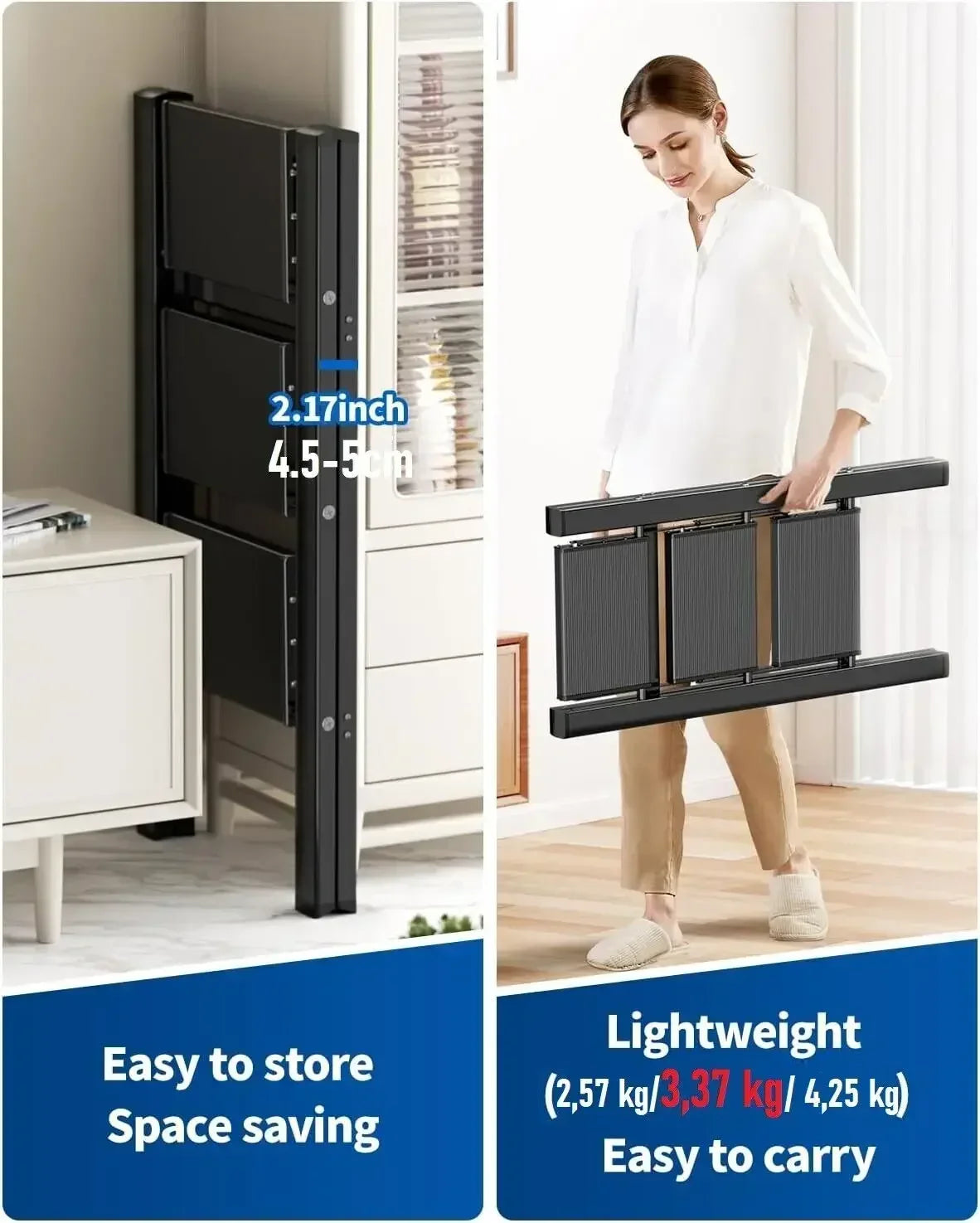 Escabeau aluminium plié pour le rangement – vue 4