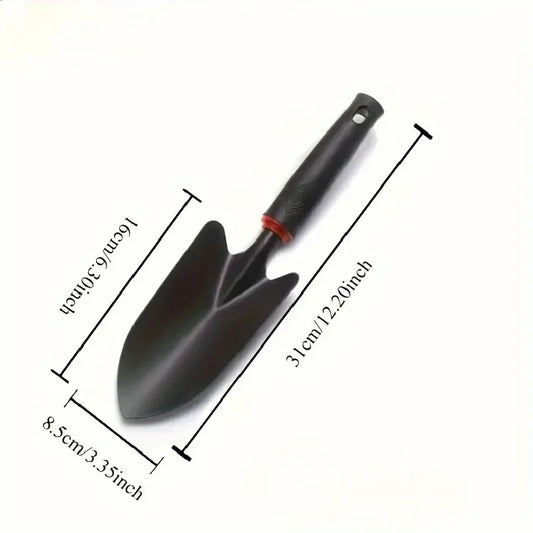 Metal Garden Trowel with Ergonomic Black Handle and Orange Trim - Perfect Tool for Planting Flowers and Vegetables