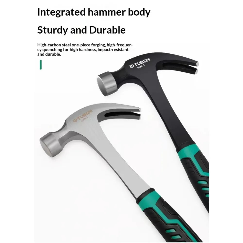 Single-Headed Crowbar & Small Metal Hardware Hammer - Round-Headed Household Woodworking Nail Puller Tool