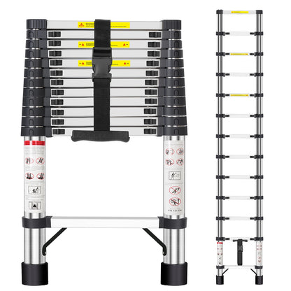 Échelle télescopique 4,4 m avec barre stabilisatrice – vue 2
