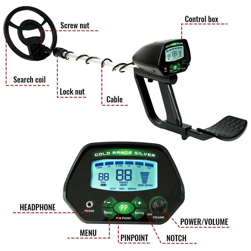 Détecteur de métaux LCD bobine étanche