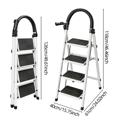 Escabeau acier 4 marches, dimensions – vue 2