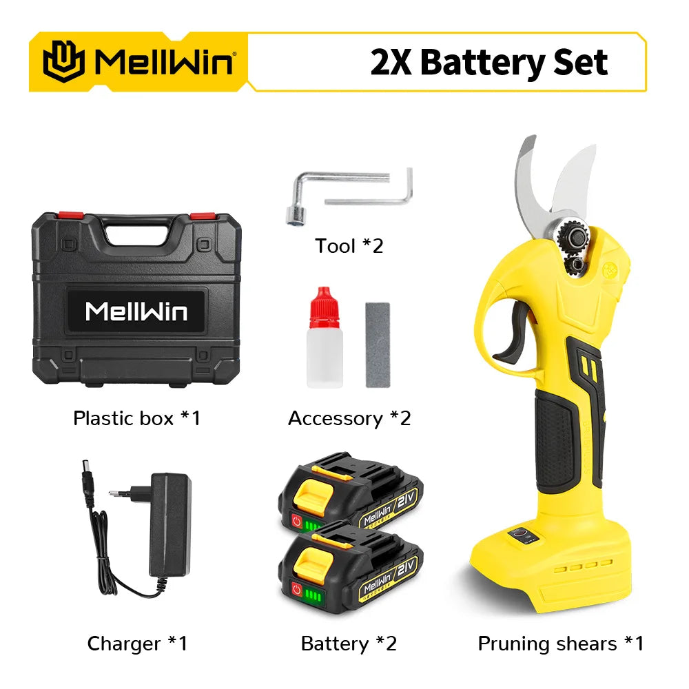 Sécateur électrique sans fil 30 mm avec 2 batteries
