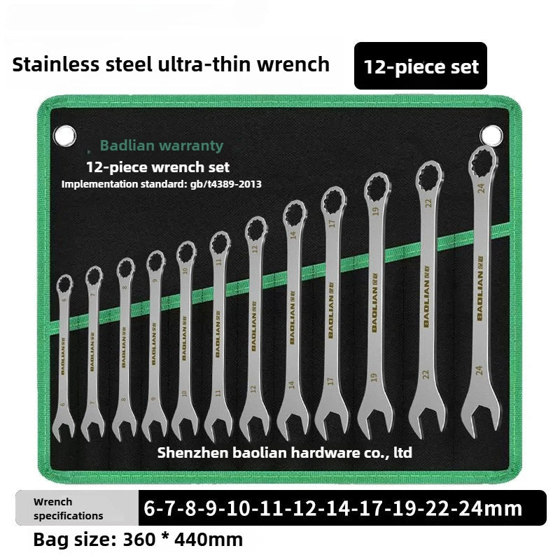 Jeu de 12 clés mixtes ultra-fines de 6 à 24 mm dans leur trousse