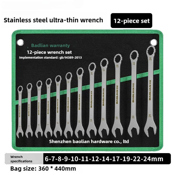 Jeu de 12 clés mixtes ultra-fines de 6 à 24 mm dans leur trousse