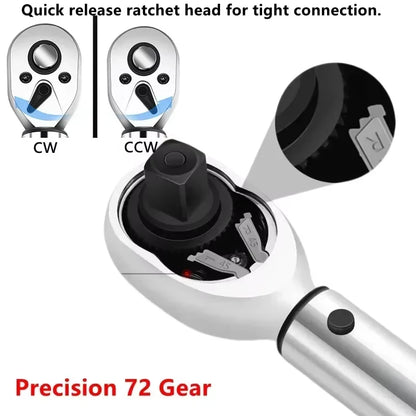 15PCS Torque Wrench Set 1/4" 2-24nm Bi-directional Bicycle Hex Wrench Tool Professional Maintenance And Car Moto Repair Tools
