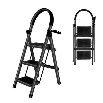 Escabeau acier 5 marches pliant avec rampe