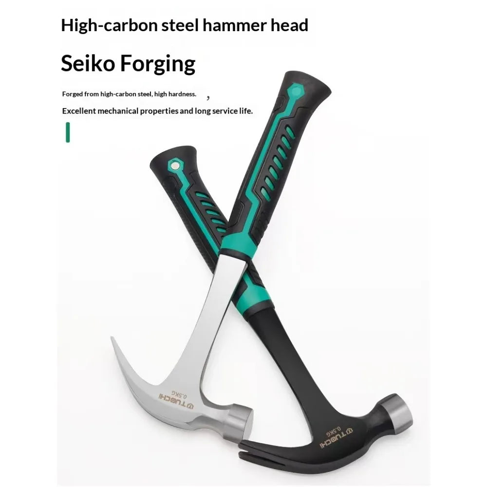 Single-Headed Crowbar & Small Metal Hardware Hammer - Round-Headed Household Woodworking Nail Puller Tool