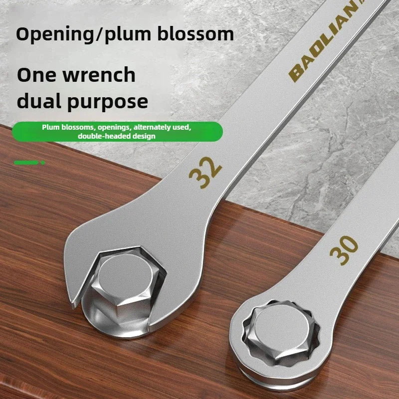 3mm Ultra-thin Open Box Dual-purpose Wrench Set 6-24mm Stainless Steel Spanner Metric Ratcheting Combination Wrench Kit with Bag
