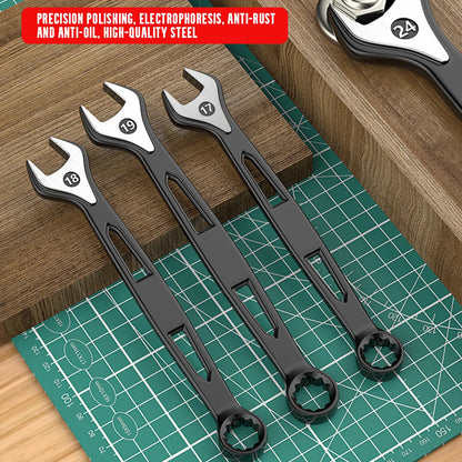 Max Torque  Premium Combination Wrench Set, Chrome Vanadium Steel, Long Pattern Design | Include Metric 6-32mm